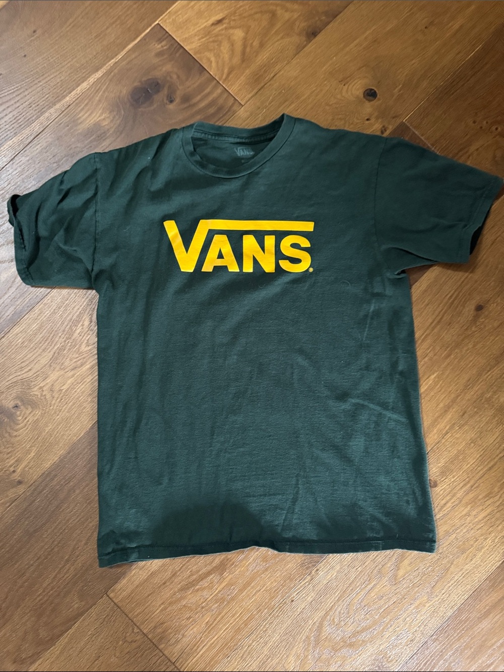 Vans Forest Green Short Sleeve Tee with Yellow Logo
